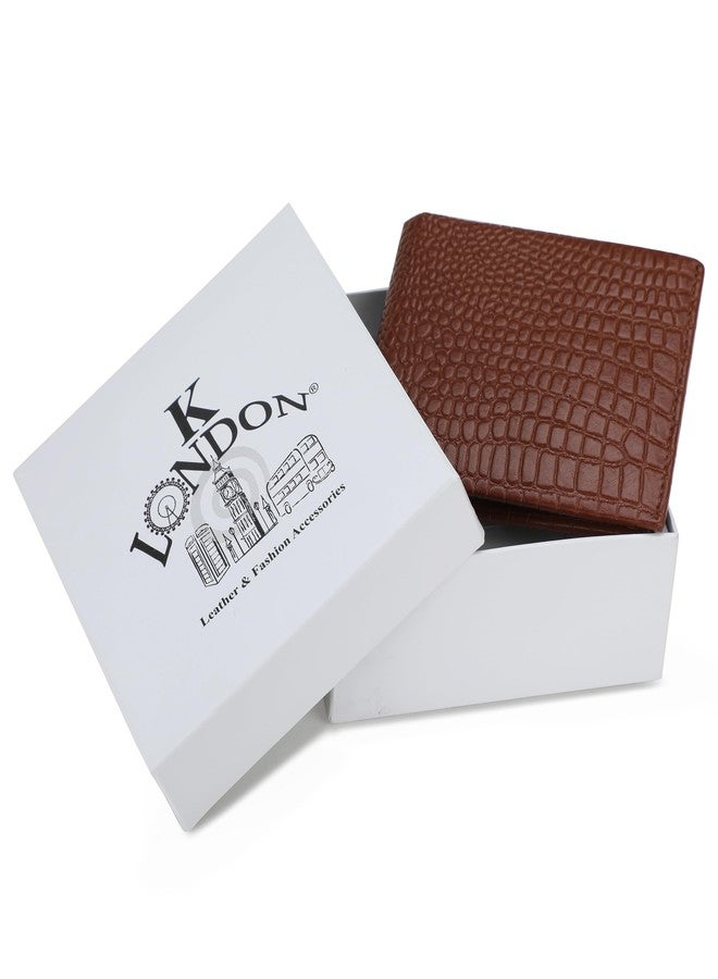 محافظ جلدية أصلية من تصميم K London للرجال، مزودة بتقنية RFID، وحامل بطاقات (7027_بني) - Image 4